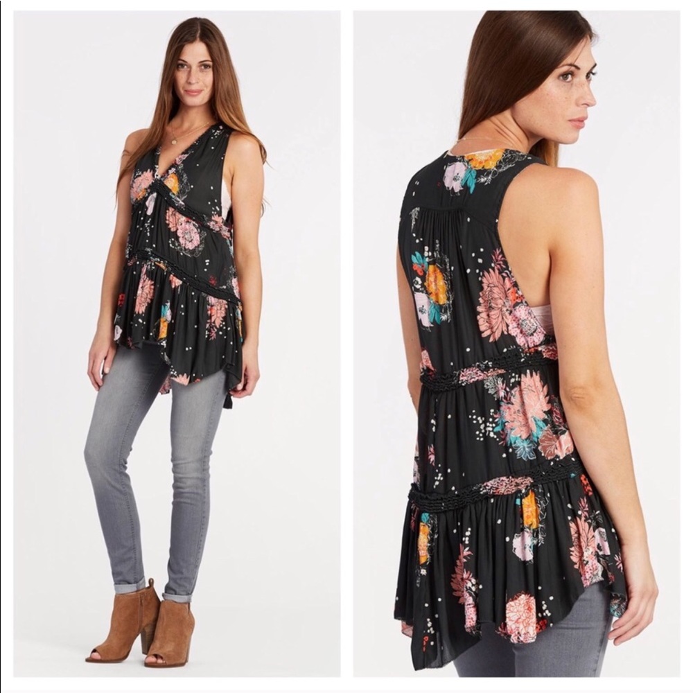 NWOT Free People Haze Floral Tunic Top